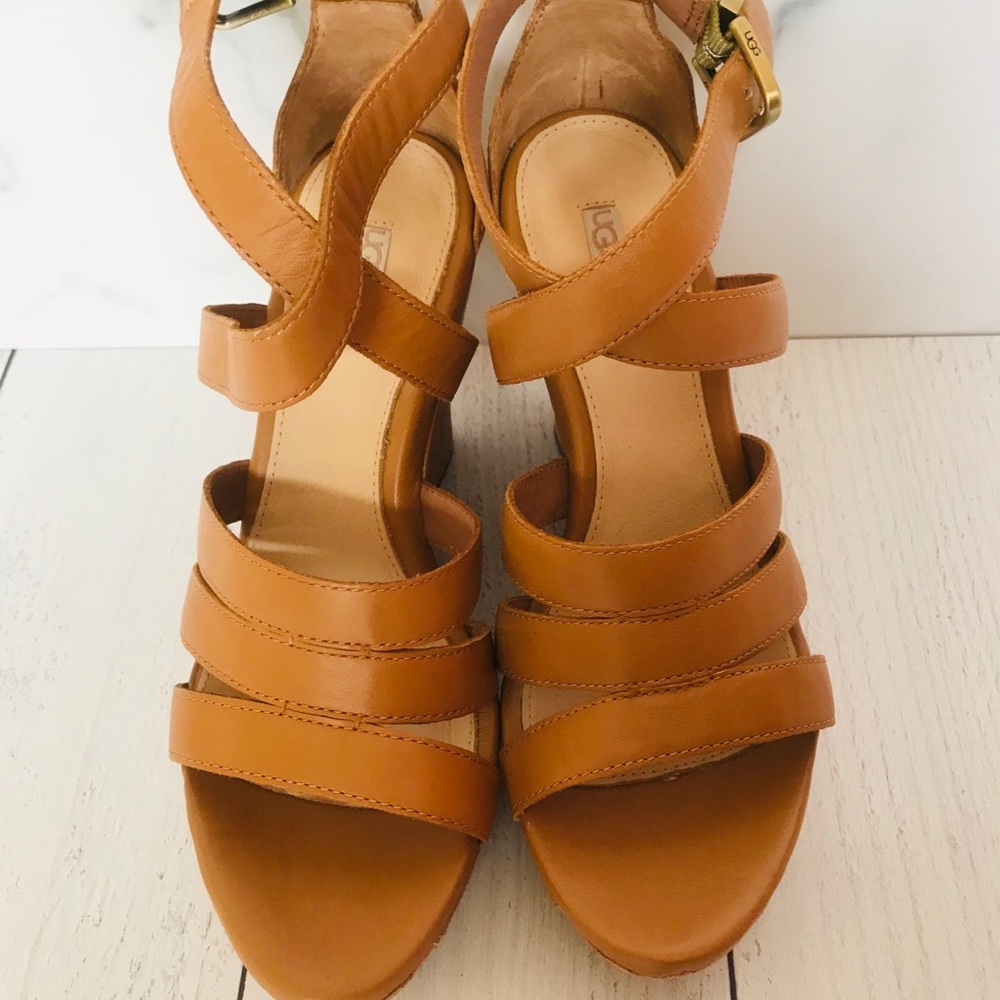 UGG Tan Heeled Sandals